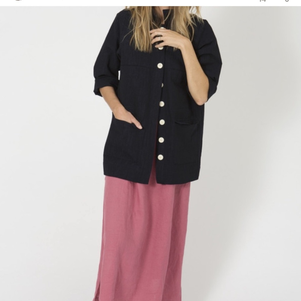Ilana Kohn Mabel jacket/top linen/cotton blend indigo